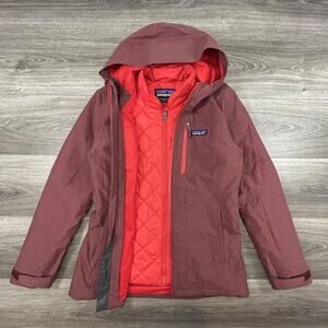 Patagonia 3 in 1 Windsweep Jacket Womens XS Waterproof Coat Cinnamon Red Gorp